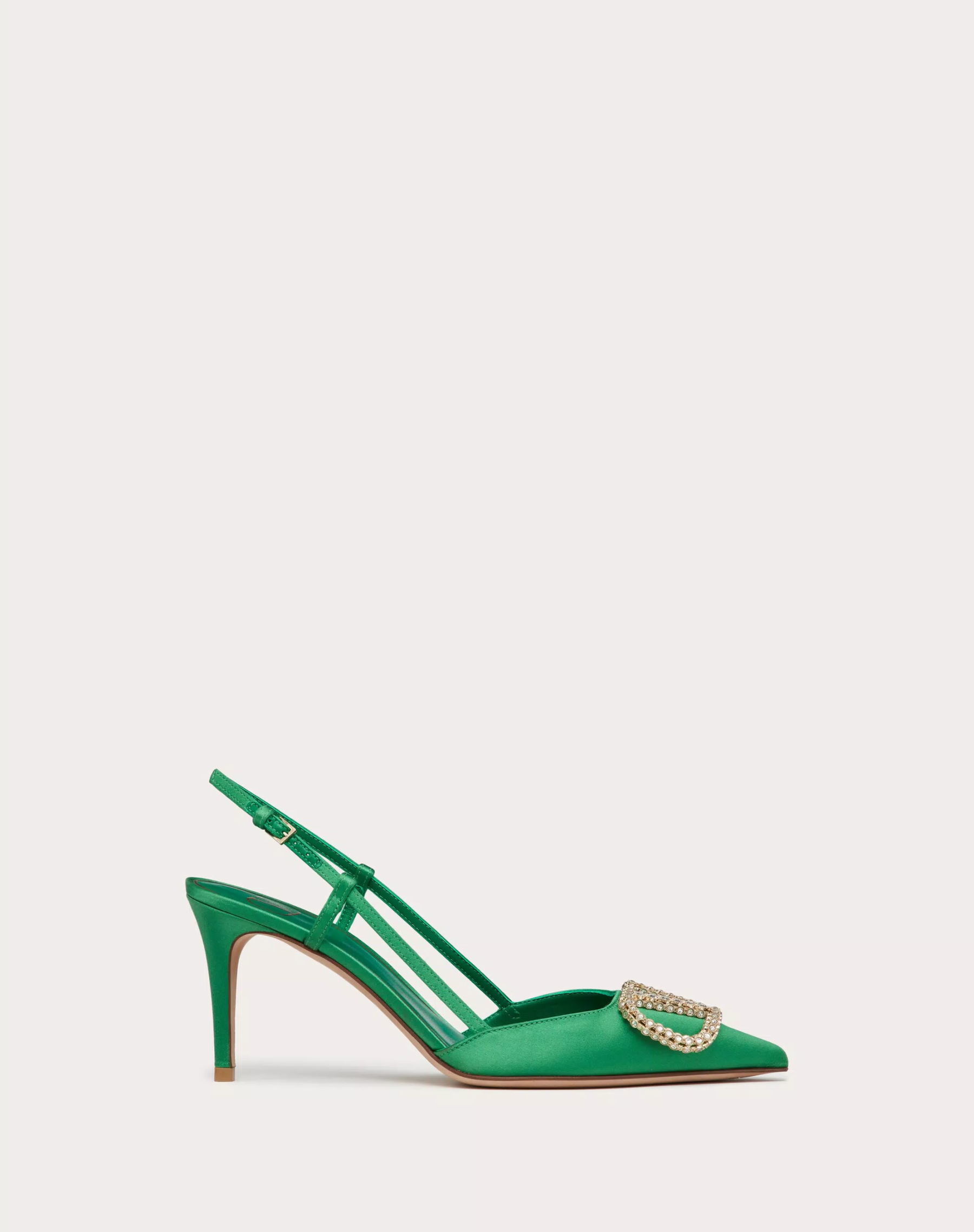 VLOGO SIGNATURE SATIN SLINGBACK PUMPS 80MM
